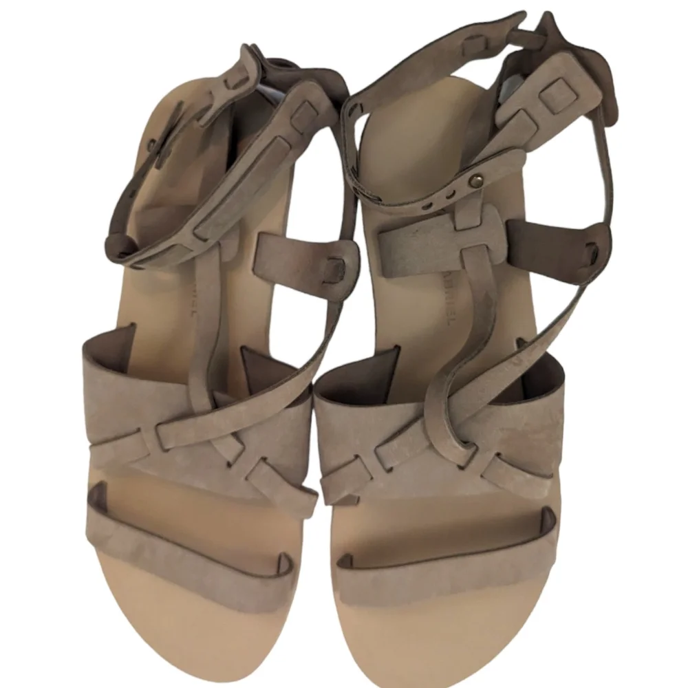 Valia Gabriel Leather Strappy Sandals Anthropologie Womens 39 Hand Made Tan - Picture 10 of 12